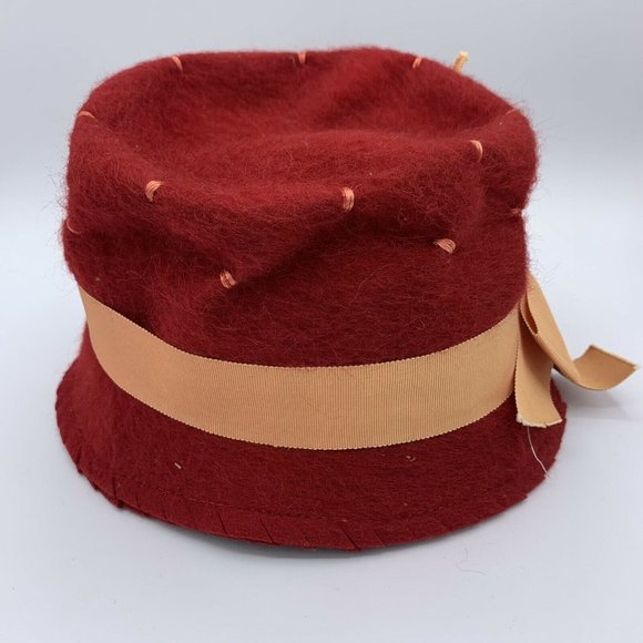 Vintage 50s Terry Sales Corporation Hat 100% Wool Shagfelt With Tafta Ribbon MCM - Picture 4 of 9